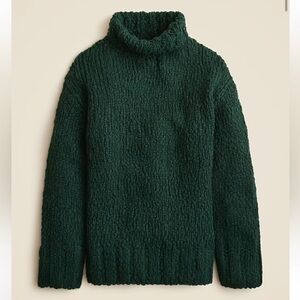J. Crew Textured Yarn Green Turtleneck Sweater